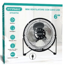 MINI VENTILATORE CON CAVO USB 6 POLLICI COLORI VARI