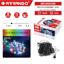 FILO DI LUCI LUCE MULTICOLOR 400 LED 1.5M + 28M DA INTERNO