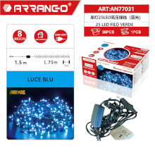 FILO DI LUCI LUCE BLU 25 LED 1.5M + 1.75M DA INTERNO
