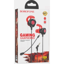 CUFFIE GAMING CON ARCHETTO E MICROFONO INDIPENDENTE BOROFONE BM81 JACK 3.5MM NERE-ROSSE