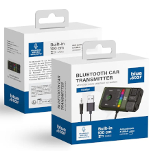TRASMETTITORE BLUETOOTH 5.1 PER AUTO BLUE STAR 2 IN 1 EQUALIZER BT64 NERO