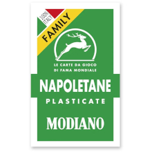 CARTE DA GIOCO NAPOLETANE MODIANO VERDE PLASTIFICATE LINEA FAMILY
