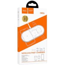 CARICABATTERIA INDUTTIVO HOCO CW24 3 IN 1 2A 10W BIANCO