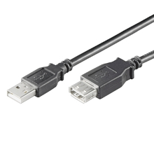 CAVO PROLUNGA USB 2.0 A/A M/F 1.8M NERO POLYBAG