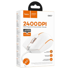 MOUSE USB DA GAMING CON LUCI LED HOCO GM37 2400DPI BIANCO