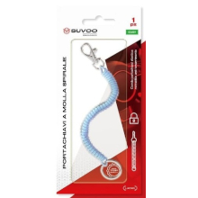 PORTACHIAVI A MOLLA RETRATTILE CON GANCIO AZZURRO