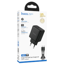 CARICABATTERIA HOCO N83 40W + CAVO USB-C USB-C NERO