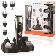 RASOIO RICARICABILE CON DISPLAY LED TAGLIA CAPELLI REGOLA BARBA CON 4 TESTINE INCLUSE