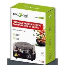 FORNELLO ELETTRICO CON PIASTRA IN GHISA 500W NERO TC1008N