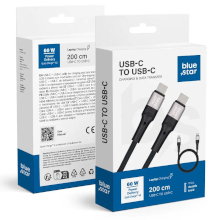 CAVO INTRECCIATO BLUE STAR DC-004 USB-C USB-C PD QC4.0 3A 60W NERO