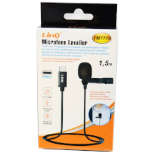 MICROFONO LAVALIER CON CLIP E INTERFACCIA TYPE-C