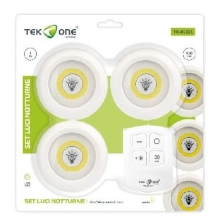 KIT 3 LUCI ROTONDE LED COB CON TELECOMANDO TO-BL321