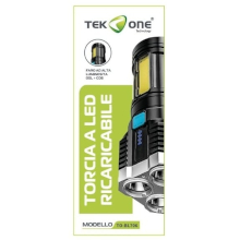 TORCIA RICARICABILE LED OSL + COB 24X15CM NERA TO-BL706