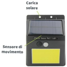 FARETTO SOLARE CON SENRORE PIR IP65 4500-5500K 0.5W TO-S46