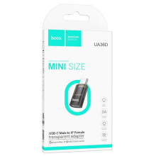 ADATTATORE HOCO UA36D DA TYPE-C A LIGHTNING FEMMINA TRASPARENTE NERO