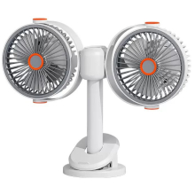 VENTILATORE DOPPIA TESTA REGOLABILE A 360 GRADI CON CLIP MULTIFUNZIONE 22CM