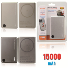 POWER BANK CON RICARICA WIRELESS MAGSAFE 15W 15000MAH GRIGIO-SILVER