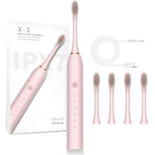 SPAZZOLINO ELETTRICO SONICO X3 CON 4 TESTINE ROSA