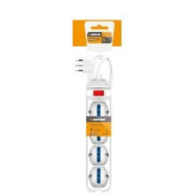 MULTIPRESA CON INTERRUTTORE A 4 USCITE 10A 250V MAX 2300W 1.5M